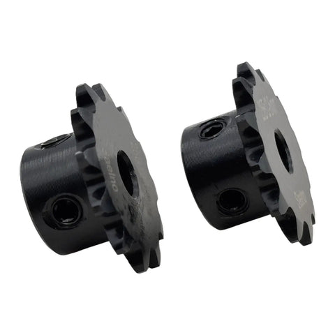 Two Pack No 25 Roller Chain Sprockets Type B 6mm Bore 12 Tooth Hardened 1045 Steel Rust Resistant Drive Sprockets