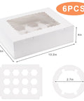 Six Pack Cupcake Boxes With Windows Hold Twelve Cupcakes Bakery Grade Cardboard Containers For Easy Transport And Presentation