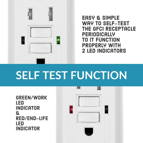 10 Pack GFCI Outlet 20 Amp With LED Indicator Tamper Resistant GFCI Receptacle UL Listed Includes Wall Plate And Screws