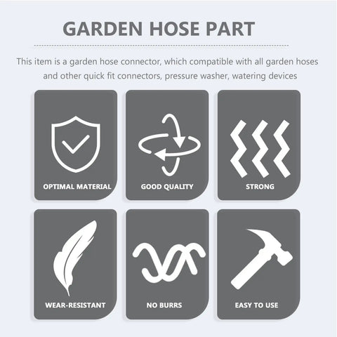 Top Notch Garden Hose Repair Kit With Durable Aluminum Alloy Connectors For Weatherproof Leak Prevention And Easy Quick Fixes On Any Outdoor Gardening Setup Today. gray hose connector icons and feature labels
