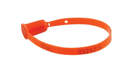 Red Poly Security Seal 8 125 Inch Tamper Evident Plastic Lock Ties Industrial Grade for securing cargo and storage.