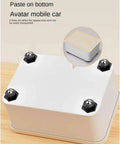 8 Pack Self Adhesive Caster Wheels Swivel For Furniture 1 Inch Low Profile on a storage box demonstrating universal mounting