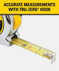 16 Foot Tape Measure Powerlock With Tru Zero End Hook Locking Blade Pro Grade Durable Chrome ABS Case Mylar Blade shown