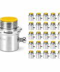 Solid As A Rock 3/4 Inch Emt Conduit Connectors 25 Pack Zinc Plated Set Screw Fittings With Insulated Throat in a clear layout.