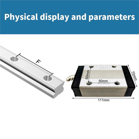 SR35W Linear Guide Rail 2000mm With Block Slider Bearing dimensions and physical parameters on display