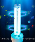 Image of 50 Watt HVAC Quartz Duct Light Bulb 253.7nm And 254nm UVC Germ Busting for Furnace and AC systems in blue light.