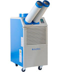 Badass Heavy Duty Portable Air Conditioner Knocks Out Excess Heat 21000 BTU with dual nozzles for cooling large spaces.