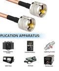 UHF PL-259 To UHF PL-259 Coax Cable 15ft 50 Ohm High Power for CB Radios and Analyzers
