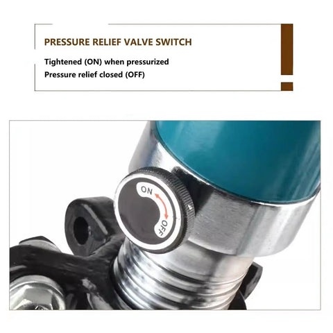 Pressure relief valve switch on Hydraulic Puller Kit With 2-Jaw And 3-Jaw Heavy-Duty Splitter Tool, Delivers 5-50 Ton Capacity