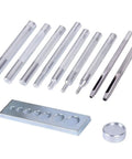 Snap Rivet Setter Kit 11 Piece Set With 7 Snap Fastener Tools Leather Hole Punch 2.5mm And 3mm Base And Mini Anvil Durable Steel