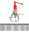 Heavy Duty Hydraulic Gear Puller With Adjustable Two Or Three Jaws And A Rock Solid 20 Ton Capacity, detailed specifications chart.