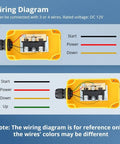 Wiring diagram showing connections for Durable 12 Volt Dump Trailer Remote Control With Up Down Switch For Tippers And Hoists.