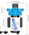 33-Series Industrial Water Pressure Pump 115V 3.3 GPM 45 PSI Diaphragm Pump with self-priming and adjustable pressure