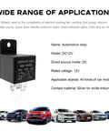 Road Hardened 2 Pack 5 Pin Car Relay 40 Amp 12 Volt Universal Auto Switch on display with various cars in the background.