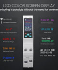 Smart WiFi Switch 1P+N AC90-240V 1-50A With Power Monitoring, Remote Control With Smart Life Tuya App, LCD Display, DIN Rail Mounted, Recloser Function, Power Data Export, FCC Certified. DIN rail switch with LCD showing voltage, current, power and kWh