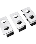 Hella Sturdy Under Desk Laptop Mount With Heavy Duty Metal Frame And Grippy Silicone Pad That Sucks Up Desktop Junk And Keeps Your Tech Locked Down For A Clean Workstation Setup In Silver brackets with holes for mounting