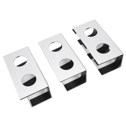 Hella Sturdy Under Desk Laptop Mount With Heavy Duty Metal Frame And Grippy Silicone Pad That Sucks Up Desktop Junk And Keeps Your Tech Locked Down For A Clean Workstation Setup In Silver brackets with holes for mounting