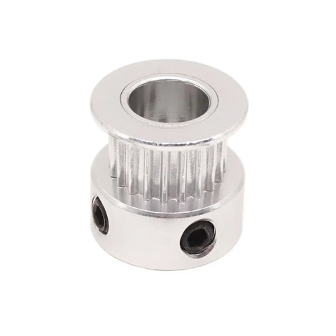 GT2 Timing Belt Pulley 20 Teeth 8mm Bore For 6mm Width Belt, Aluminum Alloy Construction, side angle view