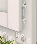 Three Eighths Inch Inset Cabinet Hinges Self Closing Flush Face Mount with Door Bumper on kitchen cabinet