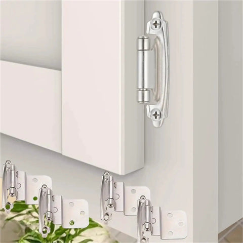 Three Eighths Inch Inset Cabinet Hinges Self Closing Flush Face Mount with Door Bumper on kitchen cabinet