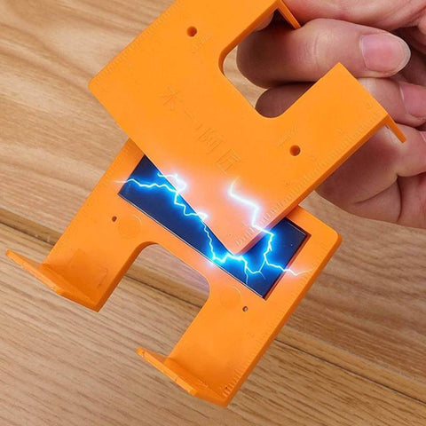 Close-up of Cabinet Door Mounting Jig With Magnetic Locking For No Drill Installation, highlighting its magnetic feature.