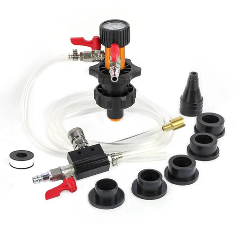 Coolant Vacuum Refill Kit with Pressure Gauge and Air Adapters, Auto Cooling System Tool Set for Antifreeze Change.