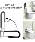 Heavy Duty 23.6 Inch Handicap Grab Bar Wall Mounted Bathroom Rail for Seniors and Elderly, Non Slip Aluminum Toilet Support Handle