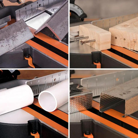 Sliding Miter Saw For Multi Material Cutting With Included Blade Cuts Wood Metal Plastic And More 50 Degree Miter 45 Degree Bevel 210 mm Slide 7-1/4 Inch Capacity Sparks Free Performance 3 Year Warranty