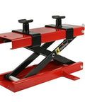Motorcycle Lift Center Scissor Jack Beast 1100 Lb Capacity With Saddle And Pin Steel Hoist Stand for Motorcycles ATVs