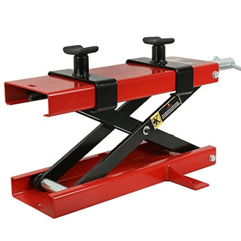 Motorcycle Lift Center Scissor Jack Beast 1100 Lb Capacity With Saddle And Pin Steel Hoist Stand for Motorcycles ATVs