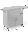 80 Quart Rolling Ice Chest On Wheels For Outdoor Parties, PartyReady Portable Patio Bar Cooler Cart with Storage Cabinet