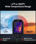 B10 Pro Grade Thermal Imaging Camera With 320 By 240 Super IR Resolution, showcasing -4F to 1022F wide temperature range display.