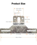 Heavy Duty Trailer License Plate Bracket Frame Aluminum Mount dimensions diagram.