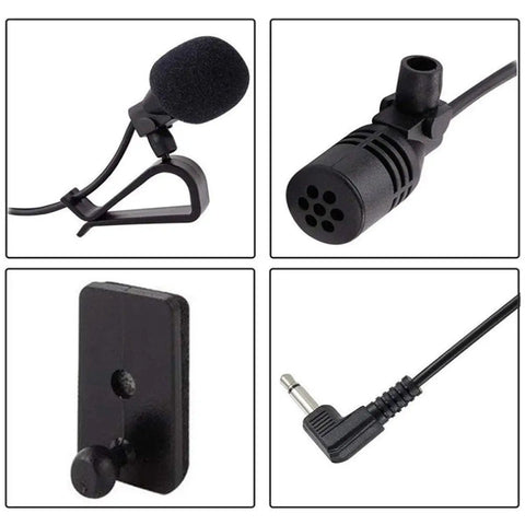 HD Voice 3.5mm Car Microphone Replacement For Kenwood Boss JVC Sony Jensen Alpine Head Units With 9.85 Feet Cable Electret Condenser Mic