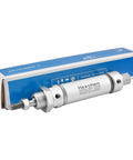 Slim Pneumatic Air Cylinder MAL 16 30 With M5 Port, 16mm Bore and 30mm Stroke, Double Acting, shown with box