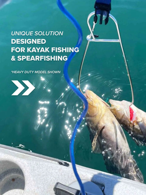 Heavy Duty Fish Stringer Clip With Stainless Construction And 36 Inch Steel Core Lanyard 360 Degree Swivel Quick Release Buckle