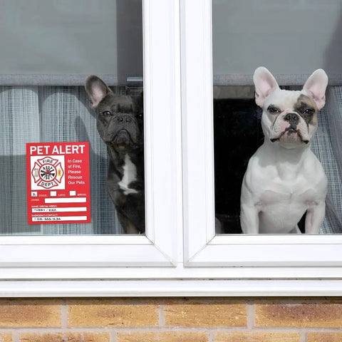 Pet Rescue Inside Sticker For Home Safety, Fire Emergency Alert Decal For Doors And Windows, 5x4 inch vinyl sign with dogs inside