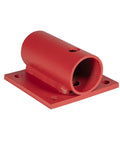 Red base component of Transmission Holding Fixture Tool with mounting holes, part of a tool for a wide range of transmissions, Replacement For T-0156-B.