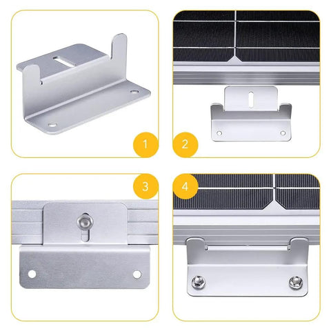 Z Mounting Brackets For Solar Panels 50W To 300W Set Of 4 Durable Aluminum Racks For Roofs RVs Boats Trailers And Off Grid Installations