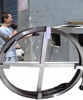 Heavy Duty Steel Drain Cleaning Tape 20 Meter Flat Metal Unclogging Strip being used for outdoor pipe clearing.