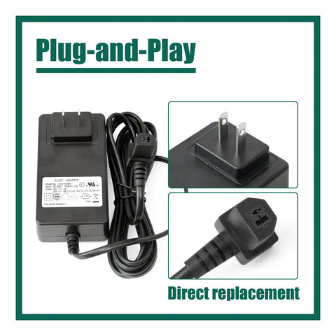 Replacement 29V 2A Switching Power Supply Adapter For Your Recliner Sofa Lift Chairs 2 Pin Connector With 90 Degree Plug Compatible With KDDY008M KDDY001 KDDY008 KDDY008F ZBHWX-A290020A W52RA73-290018 HXY-270V2220A, black AC/DC adapter