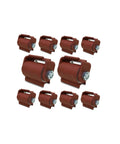 Heavy Duty Driveway Gate Hinge Round Mount With Grease Fitting And Roller Bearing Built Tough, pack of ten, red steel hinges.