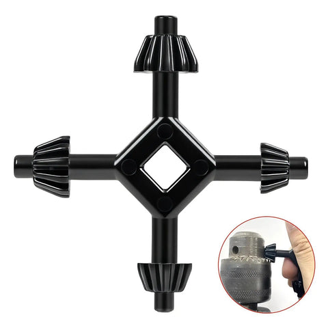 4 In 1 Drill Chuck Key Wrench Set For Drill Press And Power Tools Fits One Quarter Inch Three Eighths Inch And One Half Inch Chucks Black Finish