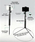 Golf Tripod And Selfie Stick Kit For Real Swing Training And Recording With Ground Spike Metal Tripod and Phone Holder