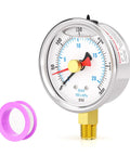 Liquid Filled Pressure Gauge 0-300 PSI, 2.5 Inch Dial, Stainless Steel, Reset Pointer, One Quarter Inch NPT Lower Mount
