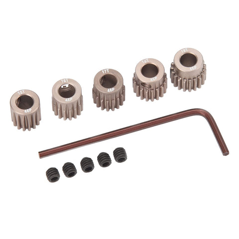 RC Pinion Gear Set 48P 5mm Shaft Hardened Aluminum 7075 Aviation Grade With 15T 16T 17T 18T 19T For 1 By 10 Scale RC Cars