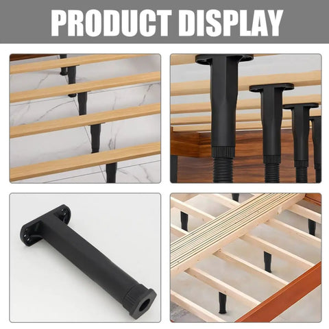 Adjustable Height Furniture Legs 6 Piece Set T Shaped PP Plastic Bed Frame Sofa Chair Table Legs With Easy Install Sleek Modern Design