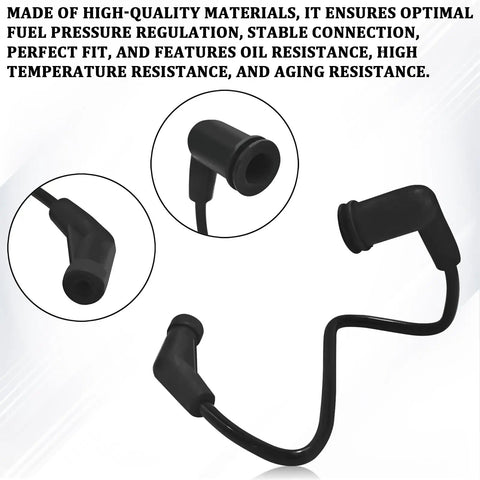 Premium Replaceable Fuel Pressure Regulator Vacuum Hose For Chevy Avalanche Yukon Sierra Tahoe With Throttle Body Gasket Kit And Cleaner Oil Tube Testing Tool, black rubber hose