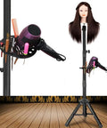 55 Inch Heavy Duty Wig Head Stand With Pro Grade Adjustable Metal Tripod For Hairdressing Training Rotatable Head Built In Tool Tray