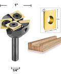 Knockout Heavy Duty Spoilboard Surfacing Router Bit With Carbide Inserts Ats Coating, 1 inch diameter, 1/4 inch shank for CNC planers.